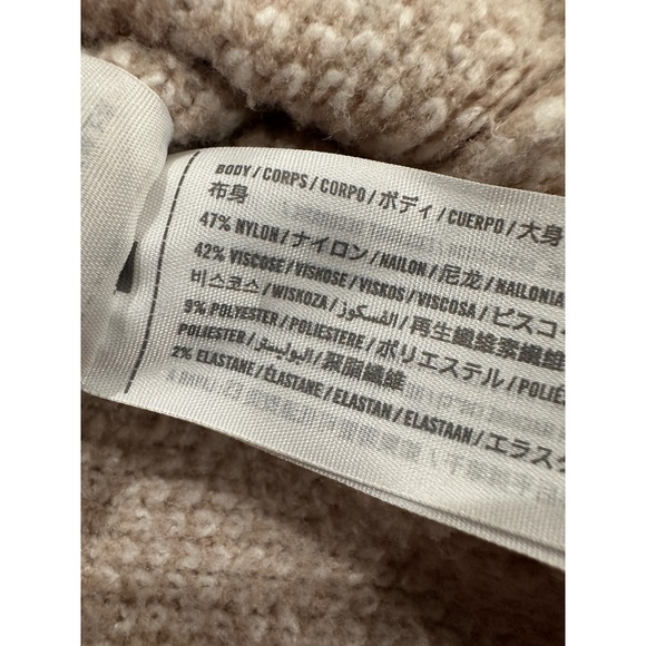 Abercrombie & Fitch Houndstooth Sweater Vest Tan White V-Neck Knit Medium - Picture 7 of 7